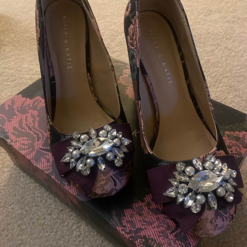 Kelly & Katie Floral Embellished Heels